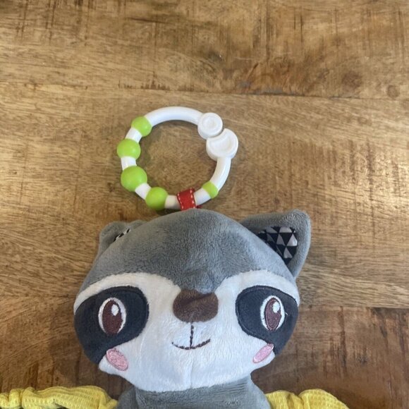 Spark Create Imagine Raccoon 10" Plush Gray Baby Rattle Mirror Sensory Walmart - Picture 2 of 6